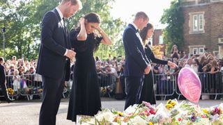 william, harry, kate and meghan at queen's memorial in first public reunion for years