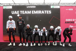 UAE Team Emirates before stage 16 of the Giro d'Italia