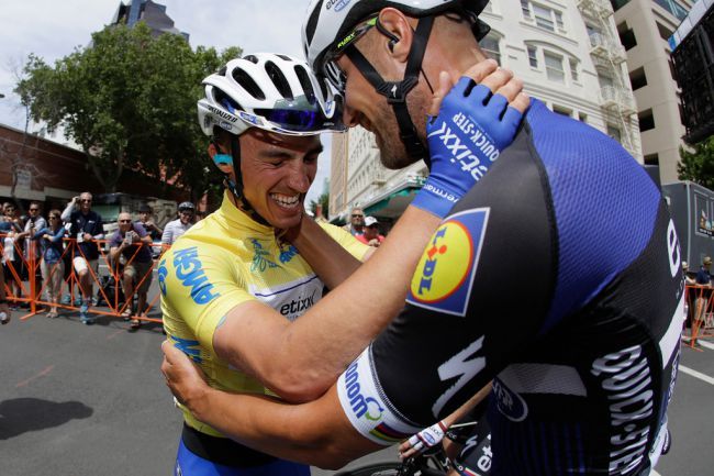 Julian Alaphilippe and Tom Boonen at the 2016 Tour of California