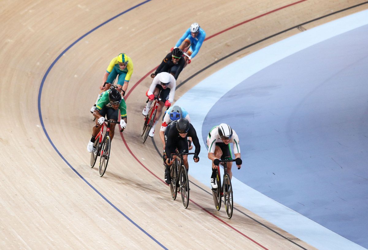 The front end of the men's points race