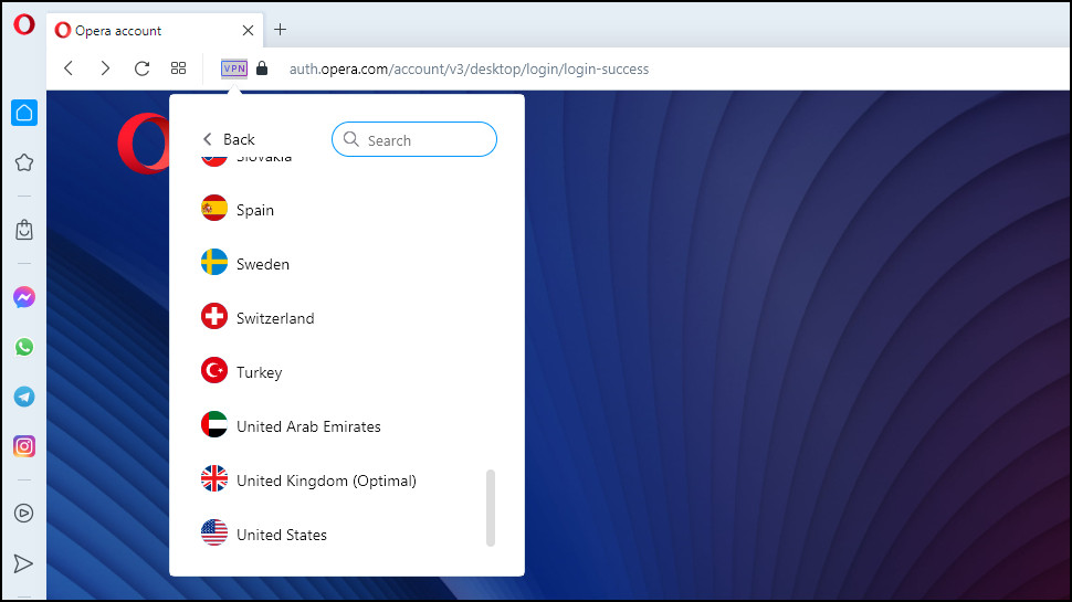 Opera VPN Pro Windows App Locations