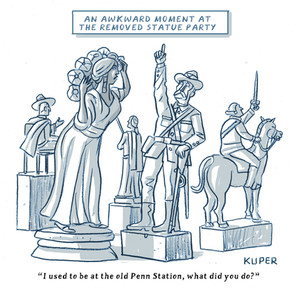 Editorial Cartoon U.S. removed statues George Floyd protests