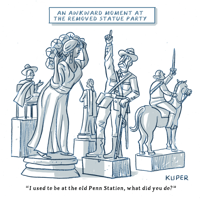 Editorial Cartoon U.S. removed statues George Floyd protests