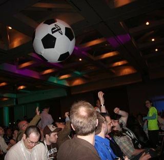 Sony began its GDC 2007 keynote by tossing some giant soccer balls into the audience. And yes, the soccer balls had a purpose that came into