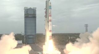 India's Small Satellite Launch Vehicle (SSLV) launches for the first time, on Aug. 6, 2022. The mission failed, and the two satellites aboard the rocket were lost.