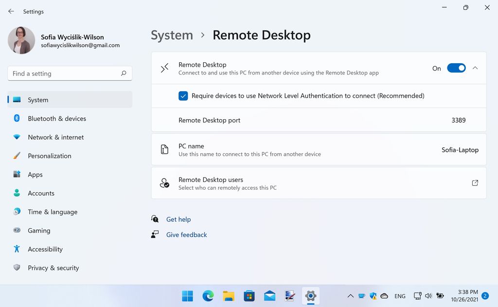 remote desktop windows 11 pro