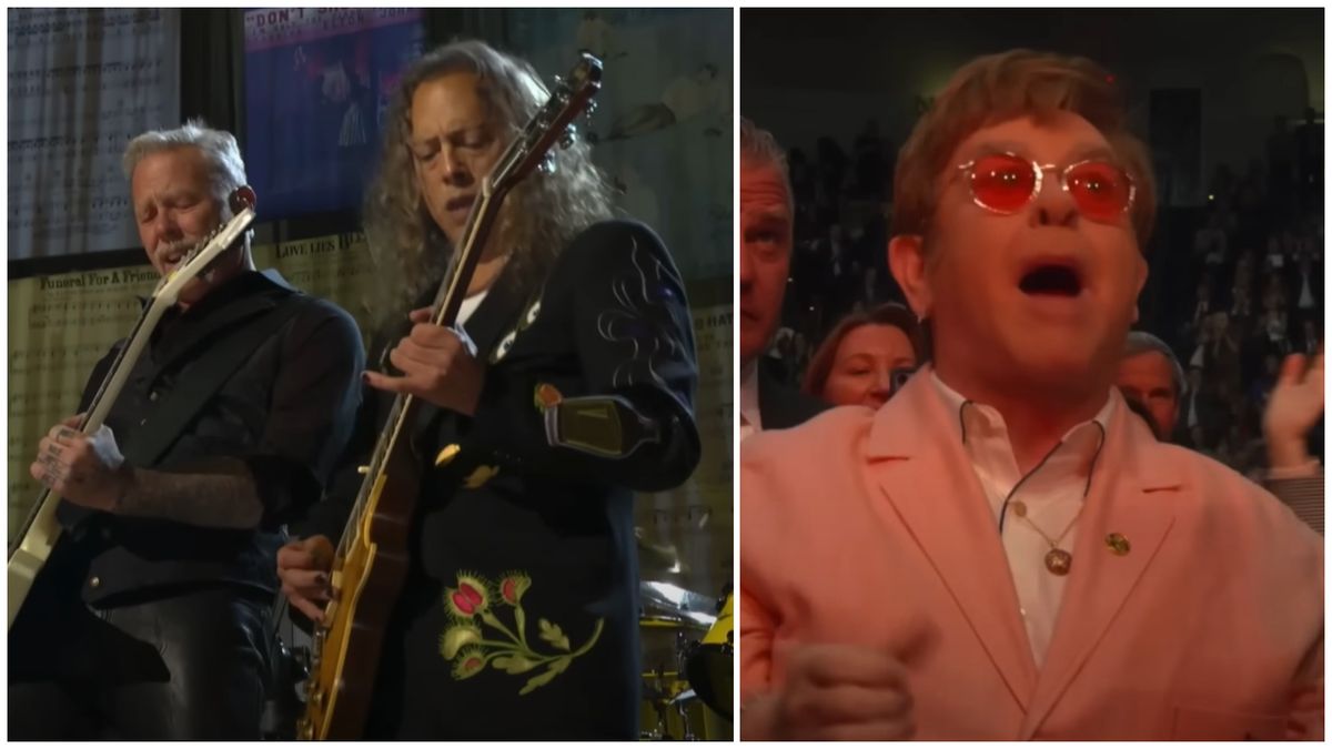 “Love lies bleeding in my hands – OOH YEAH!” Watch full HD footage of Elton John looking on in delight as Metallica rock their brilliant cover of Funeral For A Friend/Love Lies Bleeding