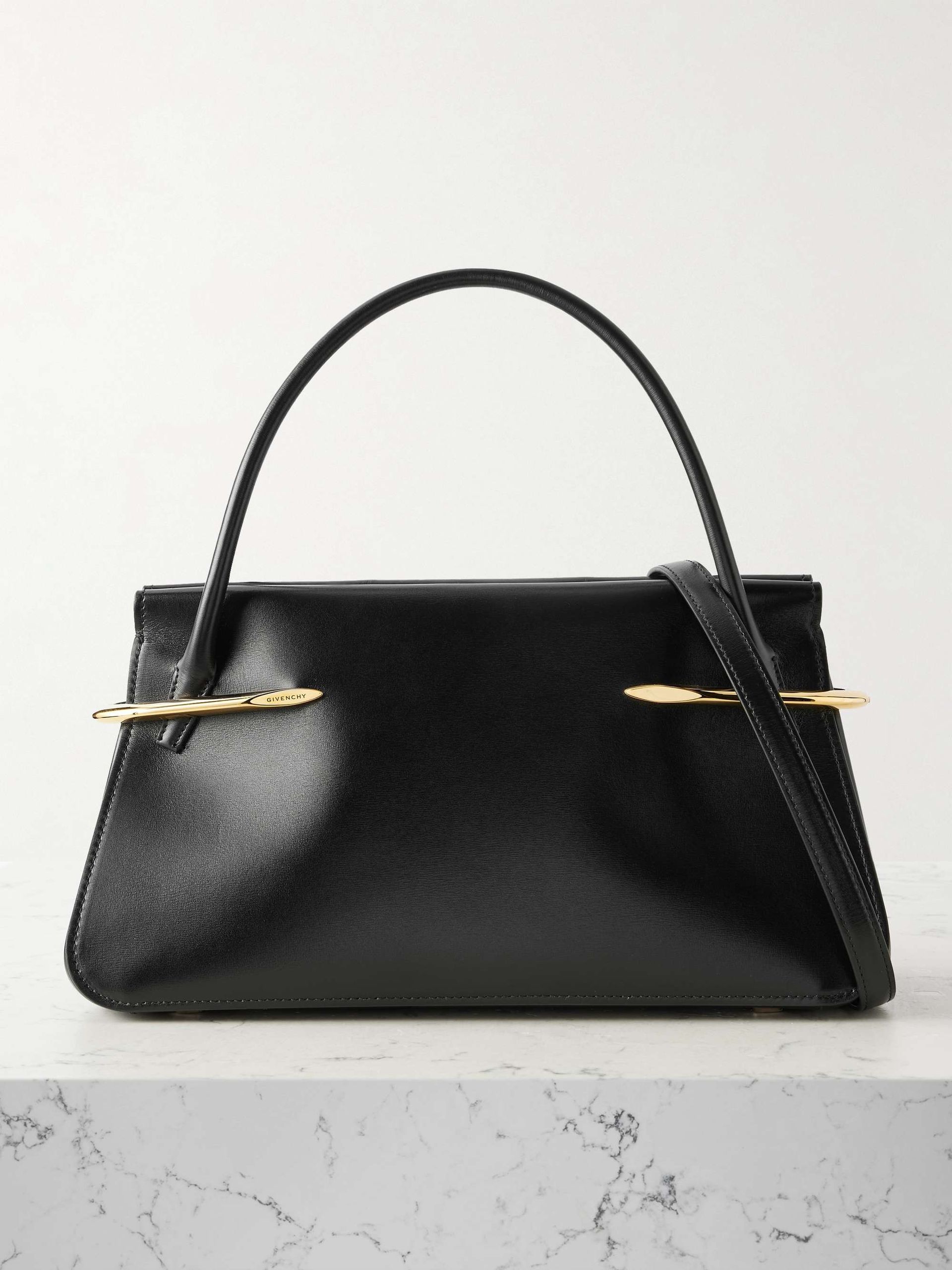 Pinch Embellished Leather Shoulder Bag
