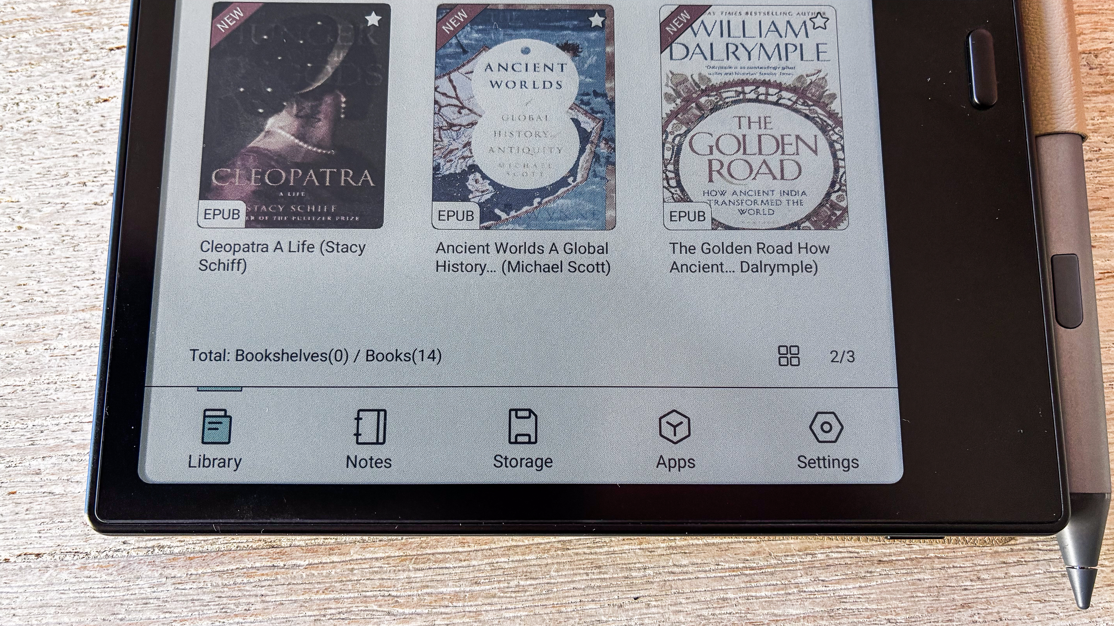 The nav bar on the Boox Go Color 7 Gen II ereader