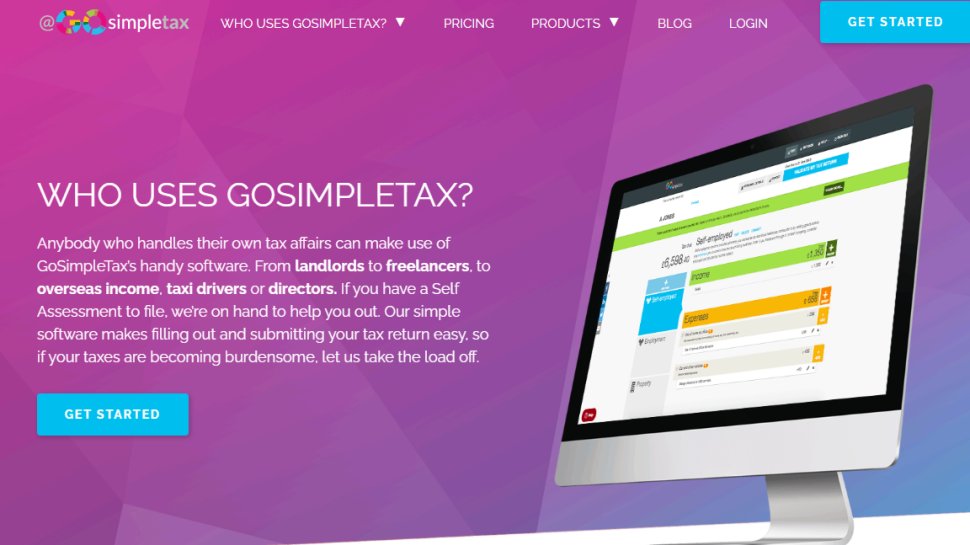 Website screenshot of GoSimpleTax (October, 2025)