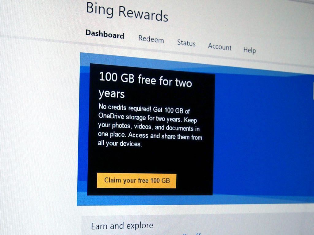 Bing Rewards members can now get two free years of 100GB OneDrive cloud ...