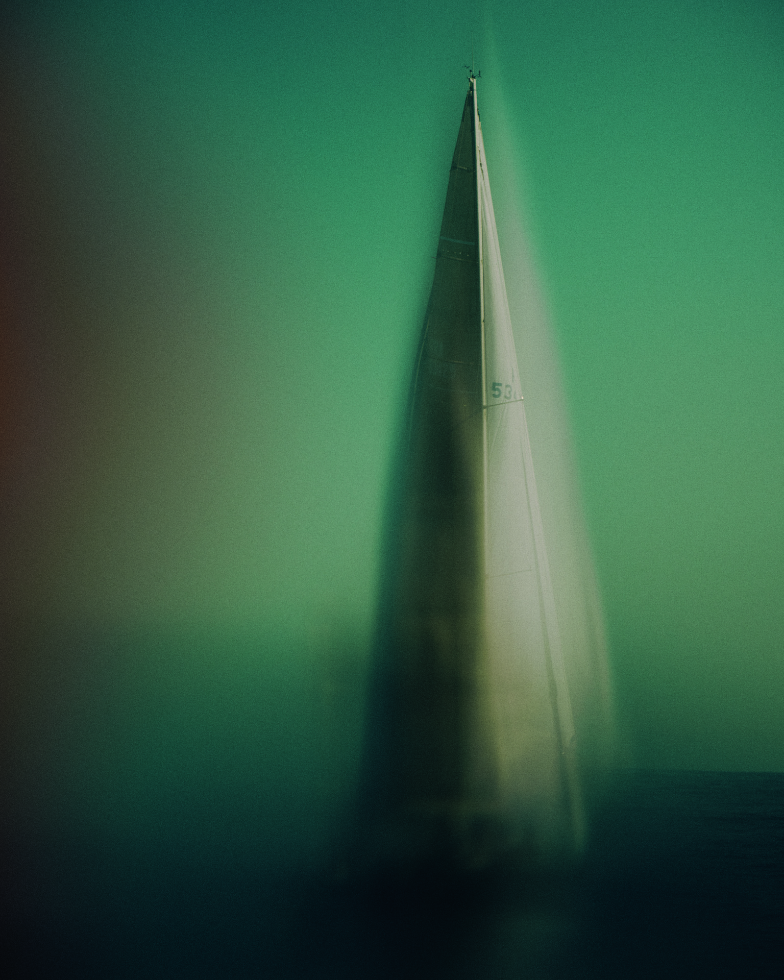 blurred image of boat's sail in still from Chanel J12 watch campaign