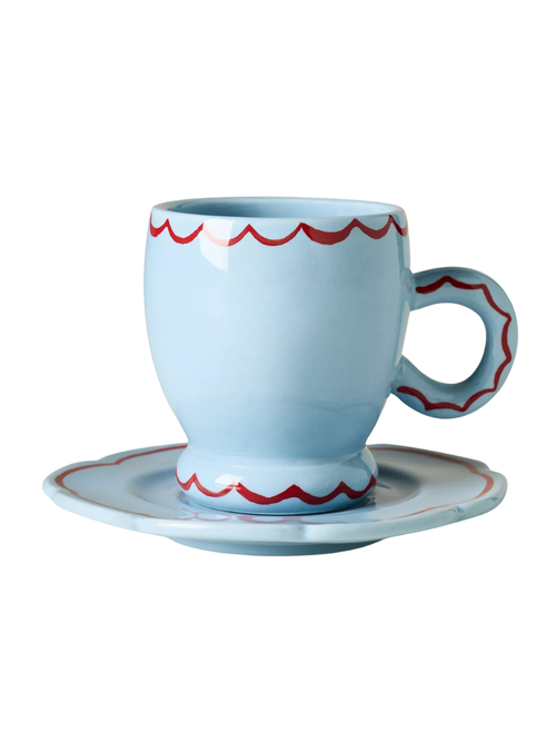 Damson Madder Stoneware Espresso Cup & Saucer
