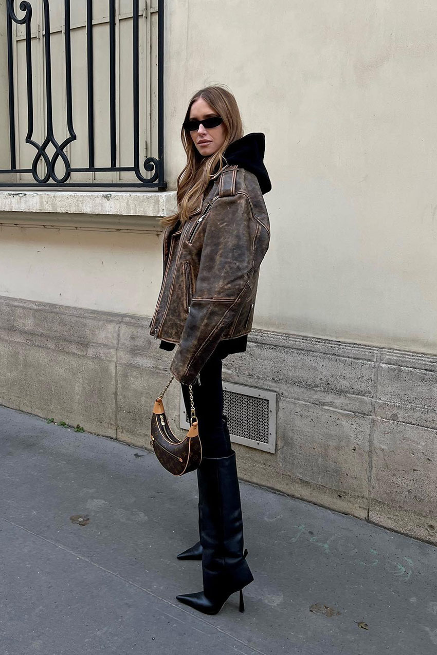 woman wearing knee-high boots