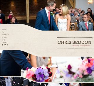 Chris Seddon's portfolio website makes the most of his fabulous wedding photography