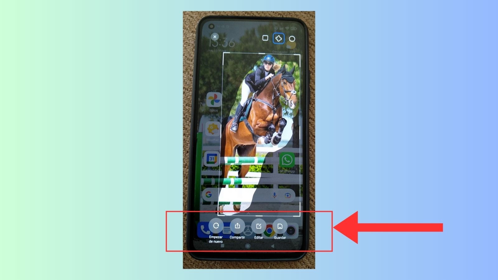 captura pantalla parcial xiaomi guardar captura parcial