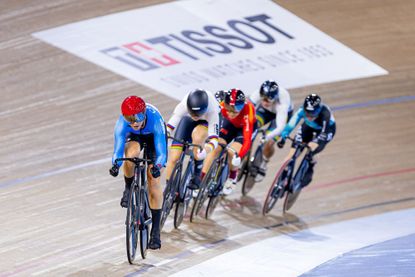 Riders racing on a track