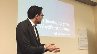 A speaker at the WordPress North East user group