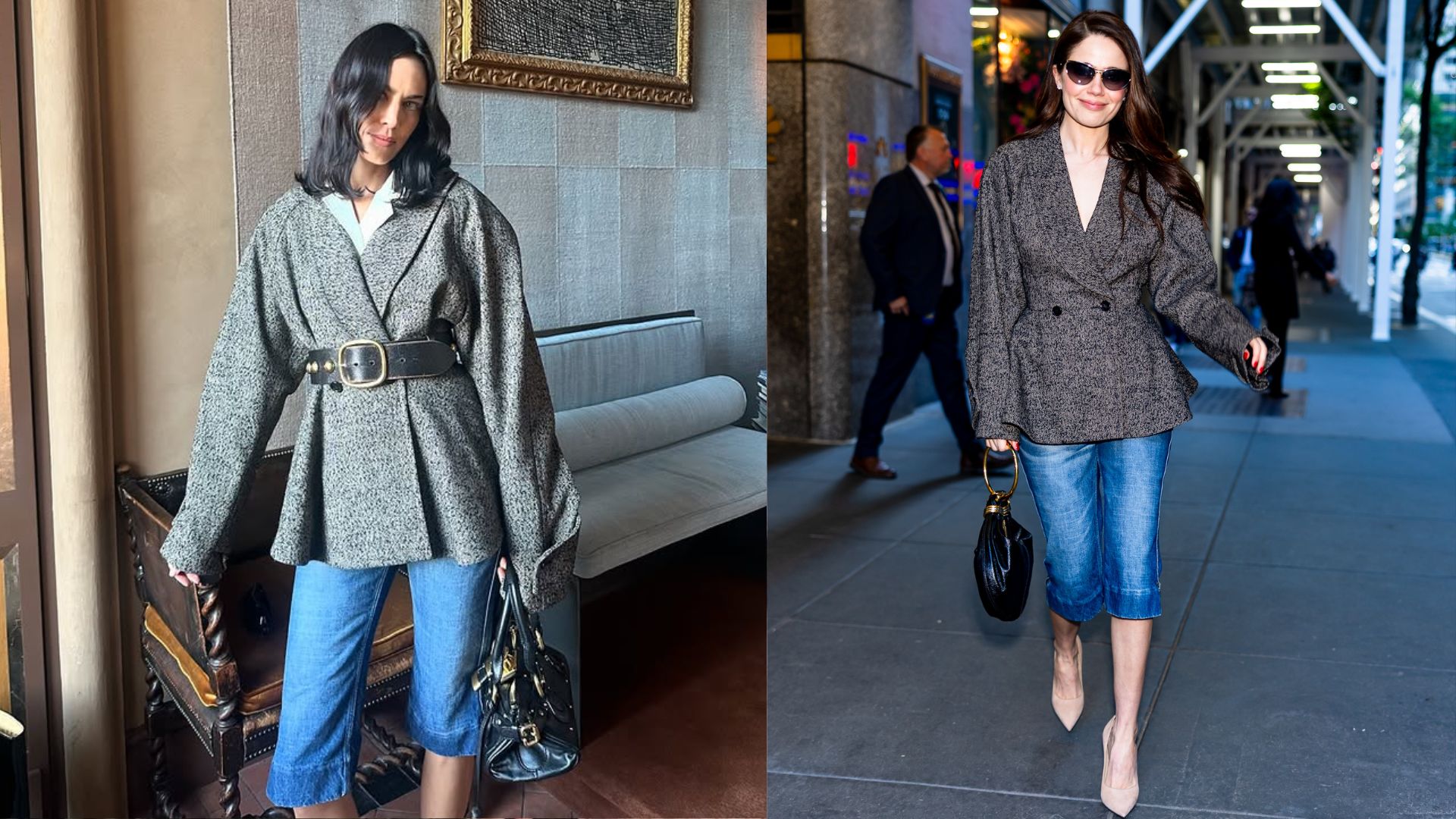 Alexa Chung and Molly Gordon wear capri jeans