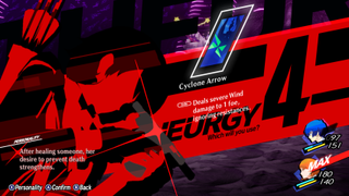 A screenshot showing off one of the Theurgy Skills in Persona 3 Reload