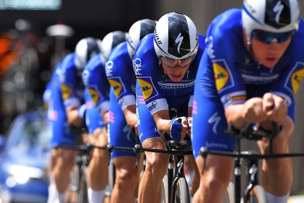 Deceuninck-QuickStep in the team time trial at the Tour de France