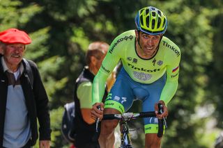 Alberto Contador on his way to winning the Dauphine prologue.