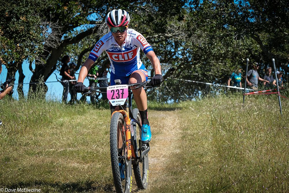 Katerina Nash (Clif Pro Team) rode with the leaders for several laps but then lost contact