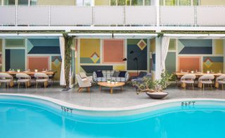 Avalon Like Palm Springs in the desert, the Avalon hotel is an oasis in Beverly Hills that doesn’t shy away from mid-century style. The interior designer Kelly Wearstler, who has overseen two revamps of the property, most recently layered a distinctive mix of her own inspirations and 20th-century vintage, like Carlo de Carli settees and gold Warren Platner chairs, while Gio Ponti-esque trompe l’oeil murals surround the mod hourglass shaped pool. 9400 West Olympic Boulevard, Beverly Hills, CA 90212; tel: 1.310 277 5221;