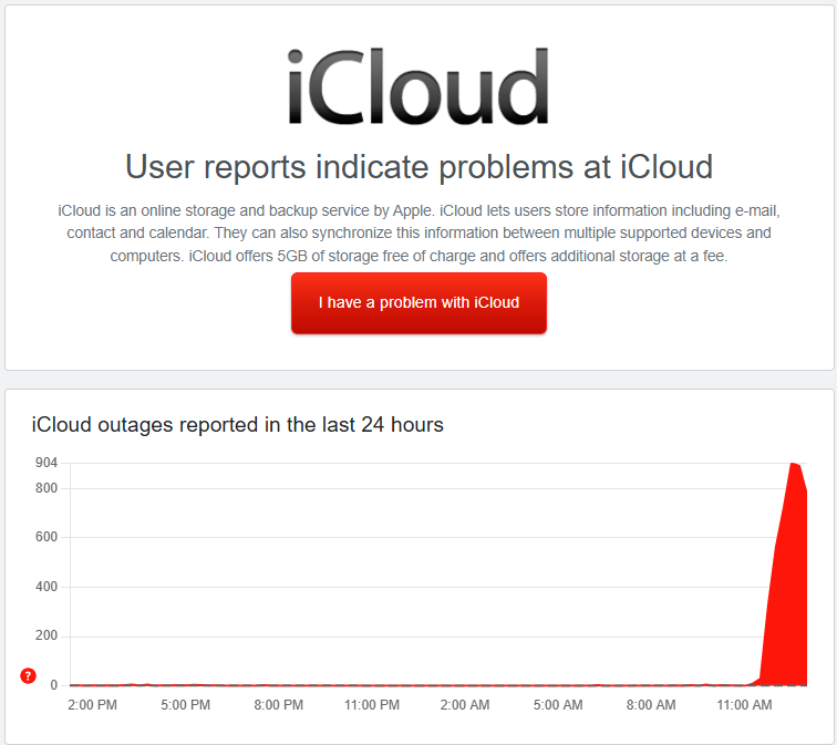 iCloud outage on 6/24/25
