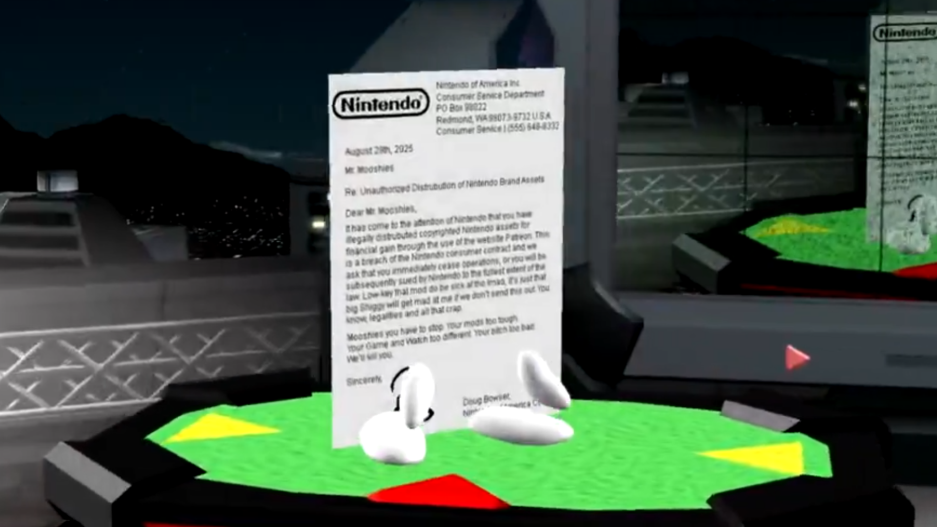 cease and desist mod in Super Smash Bros