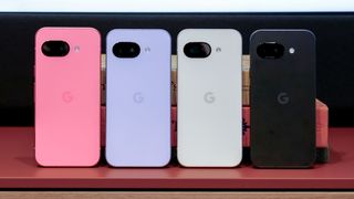 Google Pixel 9a in four different colors.