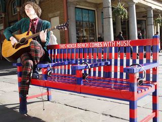Typical. You want some street music and two types come along at once: guitarist and bench