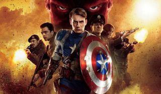 Captain America: The First Avenger Cap and his unit marching towards the screen
