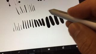 Different drawing programs handle pen tip pressure in different ways
