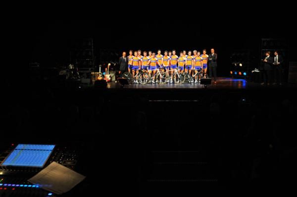 The orange and blue jersey stands out, even from afar