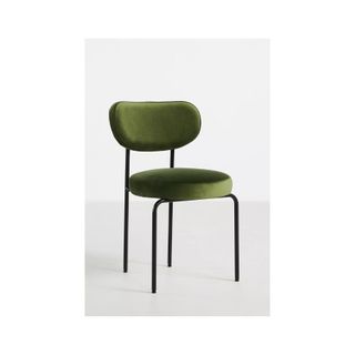 green velvet dining chair with black legs