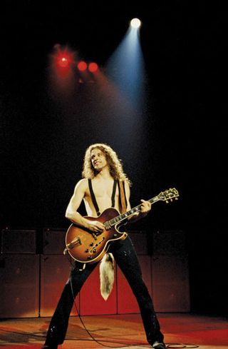 Ted Nugent performs at London’s Hammersmith Odeon in 1977.