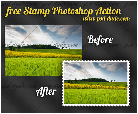 Free Photoshop actions: stamp generator
