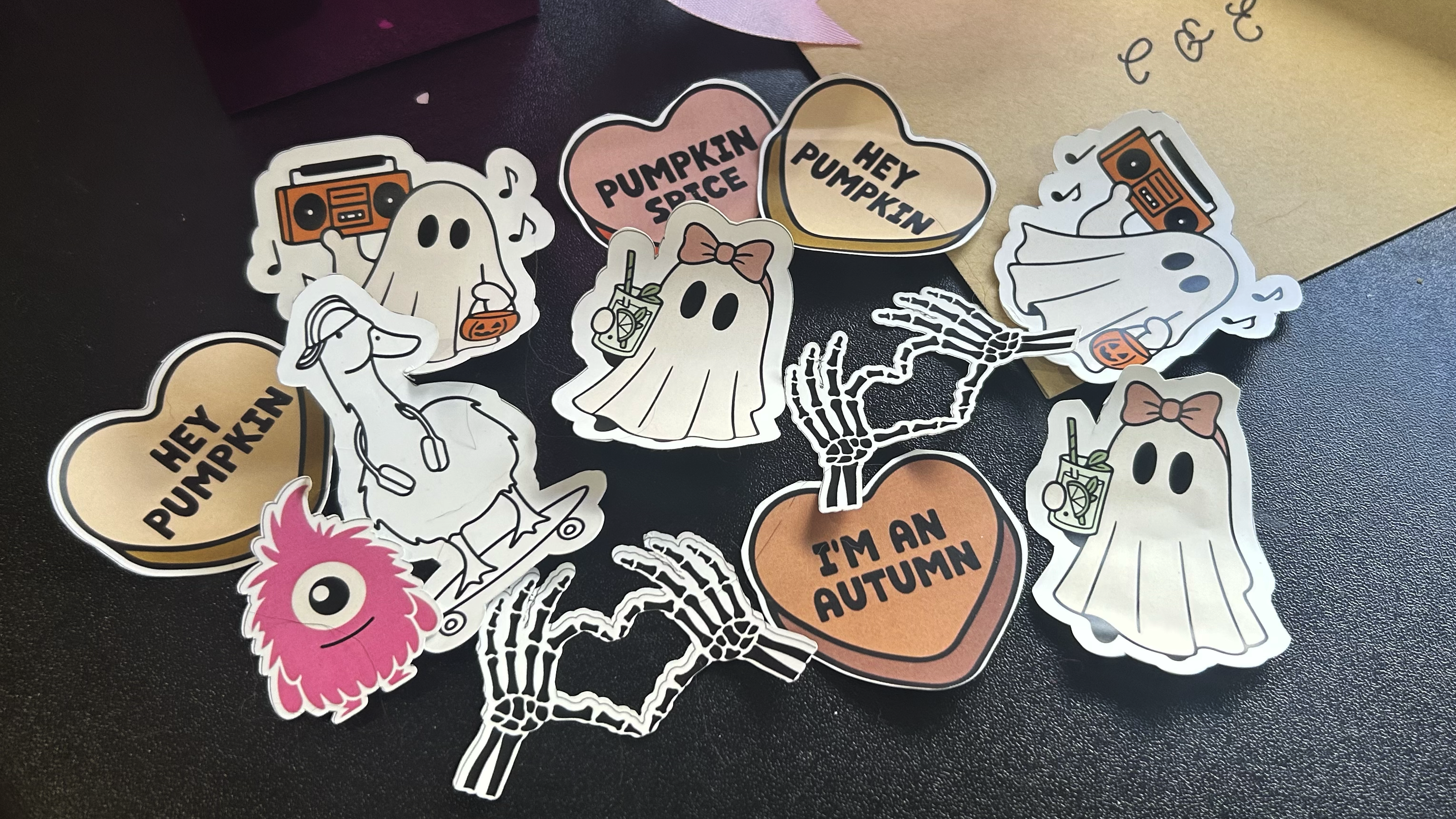 Stickers made with Cricut Maker 4 - all designs from Cricut Design Space App