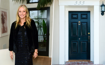 Gwyneth Paltrow and a black and white front door