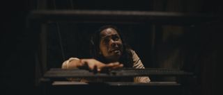 Georgina Campbell distressed in dark place in Barbarian