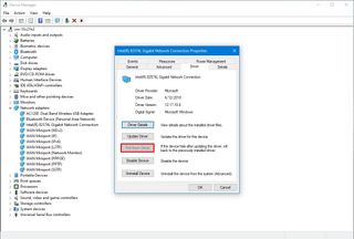 Windows 10 roll back network driver option