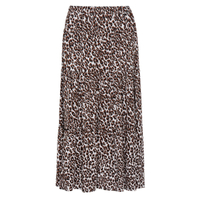 Finery London leopard print midi tiered skirt