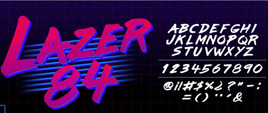 free fonts: vintage and retro fonts: Lazer 84