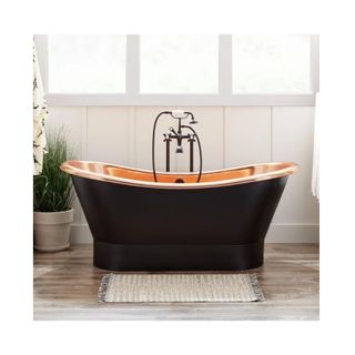 soaking copper bath with black exterior