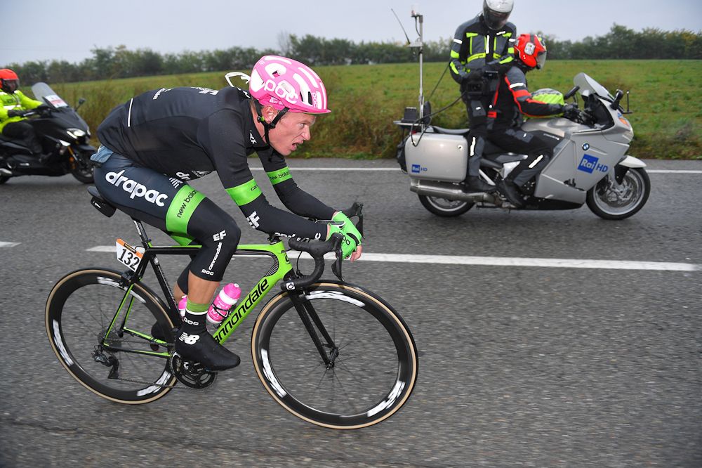 Matti Breschel on the attack at Gran Piemonte