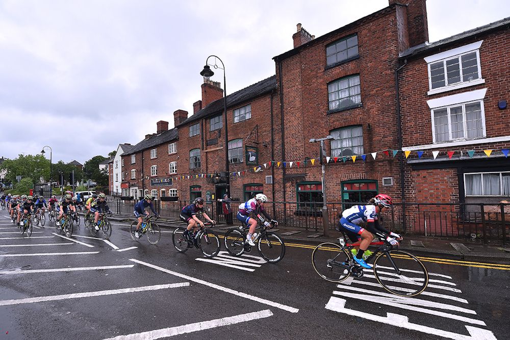 The peloton in action during stage 2 at the Women's Tour