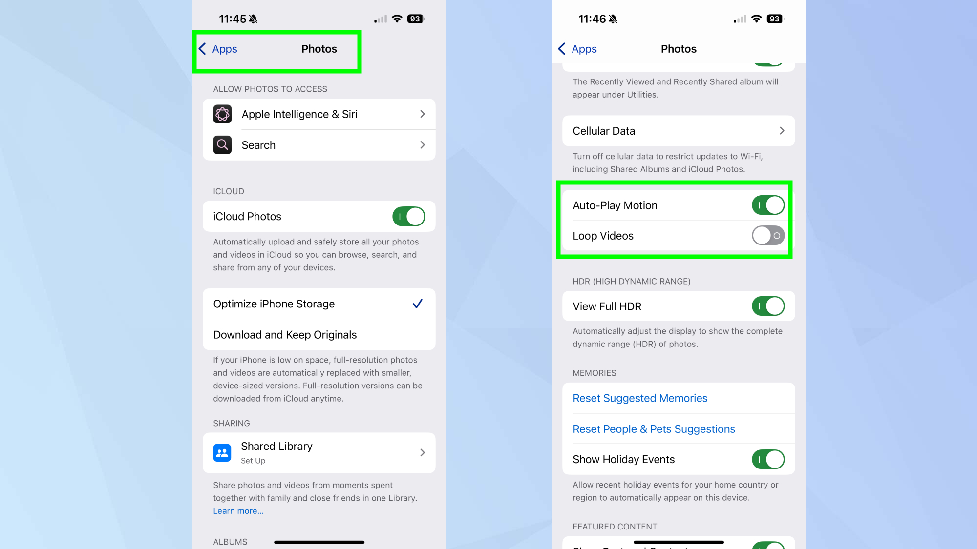 Turning off Loop Videos on iPhone