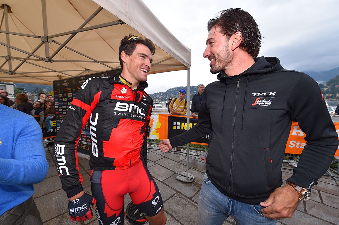 Greg Van Avermaet and Fabian Cancellara at the start in Como