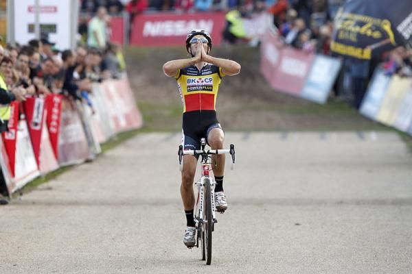 Niels Albert enjoys a win at the Superprestige Zonhoven.
